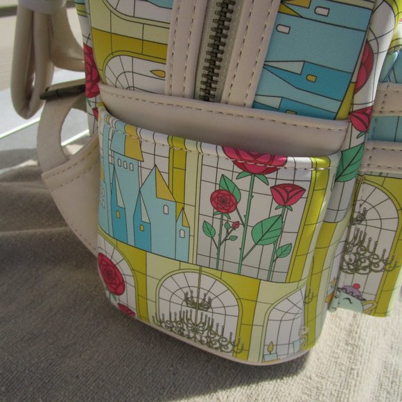 Loungefly Disney Beauty and the Beast Stained Glass Windows Mini Backpack main image 16